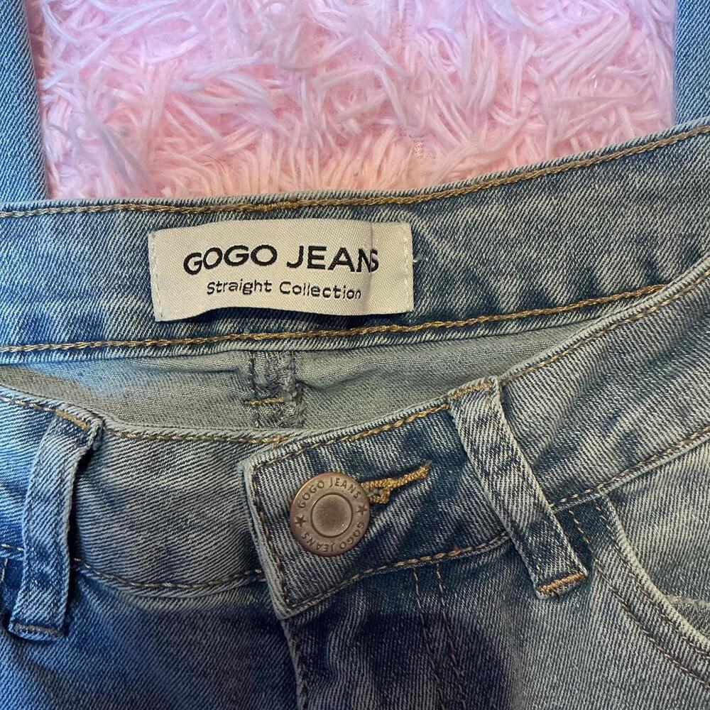 Gogo jeans blue embroidered bow jeans #embroidery #denim - Picture 5 of 6